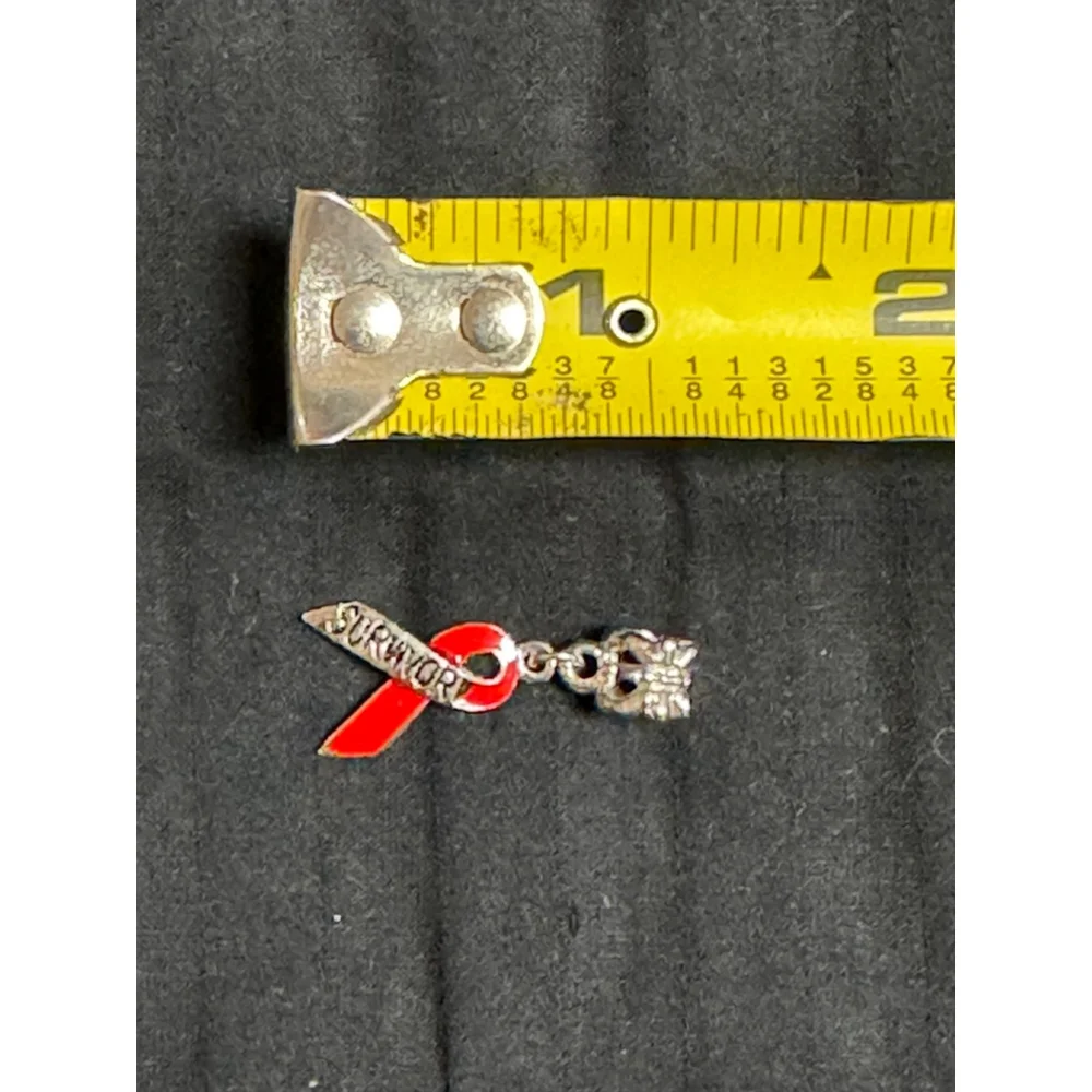 Set of 5 RED SURVIVOR AWARENESS RIBBON - HIV/AIDS - BLOOD CANCER - HEART DISEASE